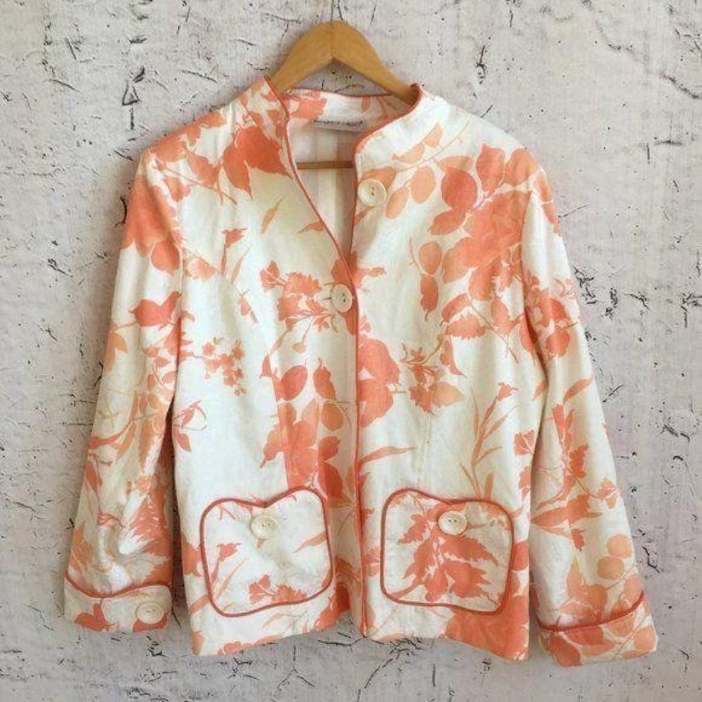 BROWNSTONE STUDIO PEACH FLORAL JACKET L
